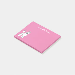 Poodle blanc Notes Post-it® personnalisées 4 po x 