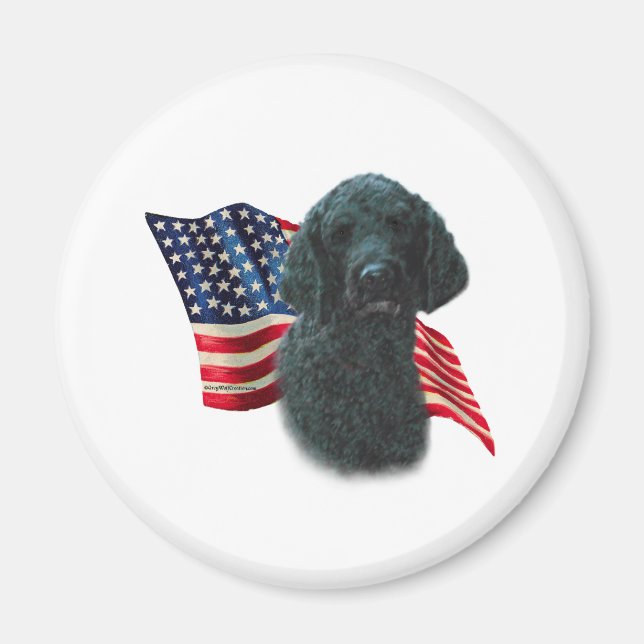 Poodle (blk) Flag Magnet (Front)