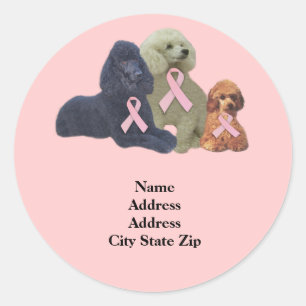 Poodle  Breast Cancer Address Label