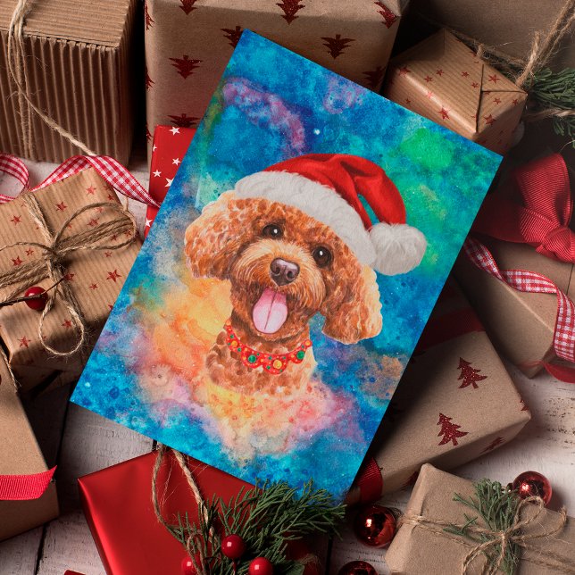 Poodle Breed Dog Christmas Holiday Postcard (Creator Uploaded)