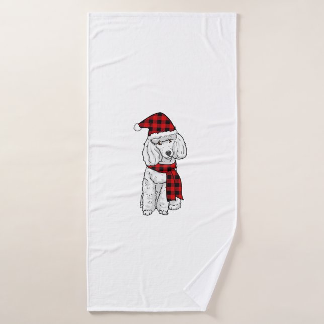 Poodle Buffalo Plaid Poodles Amoureux des chiens N (Serviette de bain)