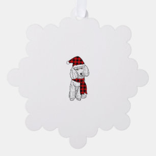 Poodle Buffalo Plaid Poodles Dog Lover Christmas  Ornament Card