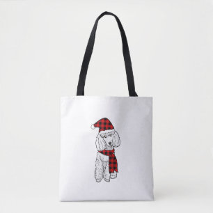 Poodle Buffalo Plaid Poodles Dog Lover Christmas Tote Bag