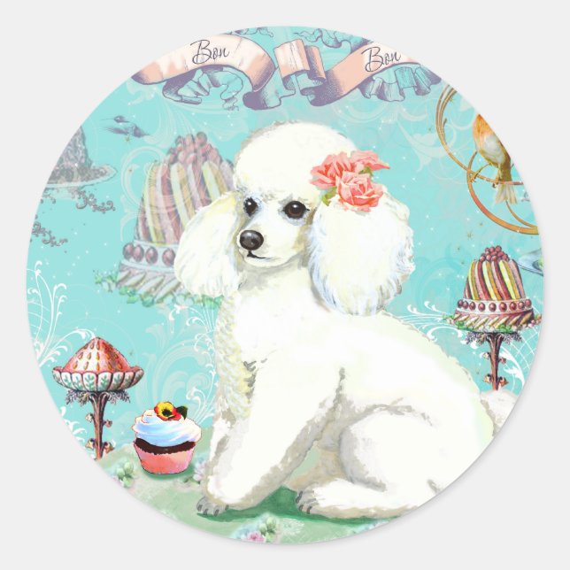 Poodle Cakes Classic Round Sticker (Front)