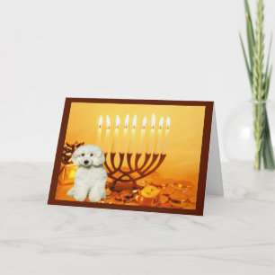 Poodle Chanukah Card Menorah