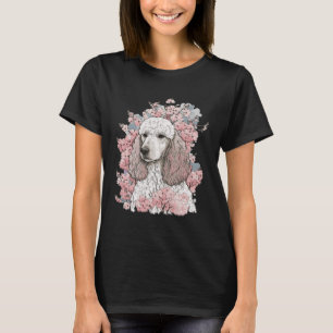 Poodle Cherry Blossom Dog Breed Japanese Sakura T-Shirt