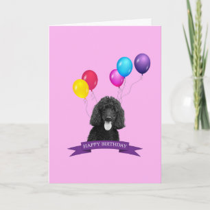 Poodle Chien Bonne Carte de voeux d'anniversaire