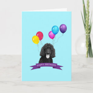 Poodle Chien Bonne Carte de voeux d'anniversaire