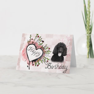 Poodle Chien Bonne Carte de voeux d'anniversaire