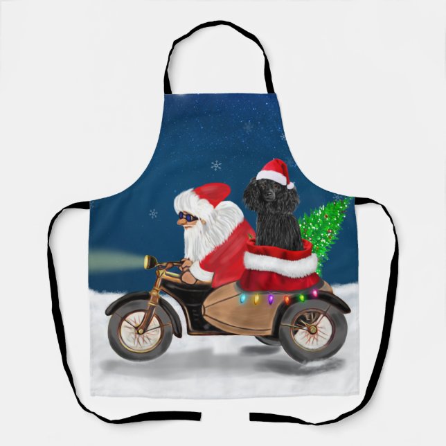 Poodle Christmas Apron (Front)
