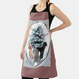Poodle Christmas  Apron
