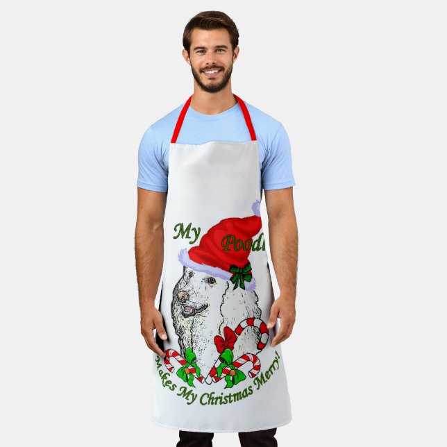 Poodle Christmas  Apron (Worn)