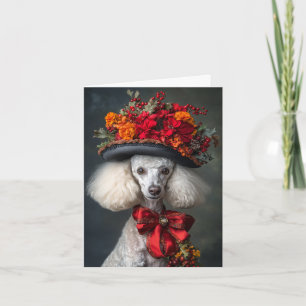 Poodle Christmas Card Elegant Victorian Dog