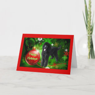 Poodle Christmas Card Happy Holidays Ball
