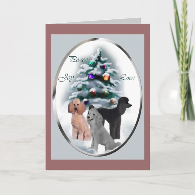 Poodle Christmas Cards Gifts (Front)