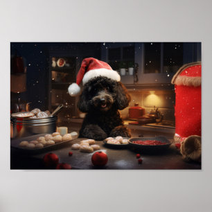Poodle Christmas Cookies Festive Holiday Poster