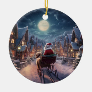 Poodle christmas,dog memorial gift,dog lover gift ceramic ornament