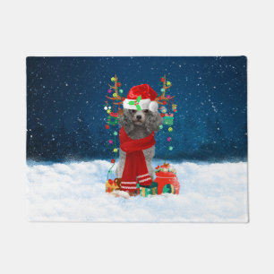 Poodle Christmas Doormat