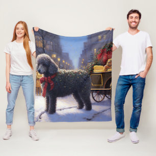 Poodle Christmas Festive Season Fleece Blanket