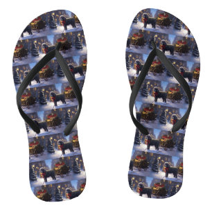 Poodle Christmas Festive Season Flip Flops