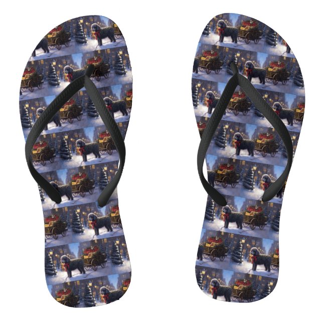 Poodle Christmas Festive Season Flip Flops (Footbed)