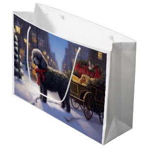 Poodle Christmas Festive Season Large Gift Bag