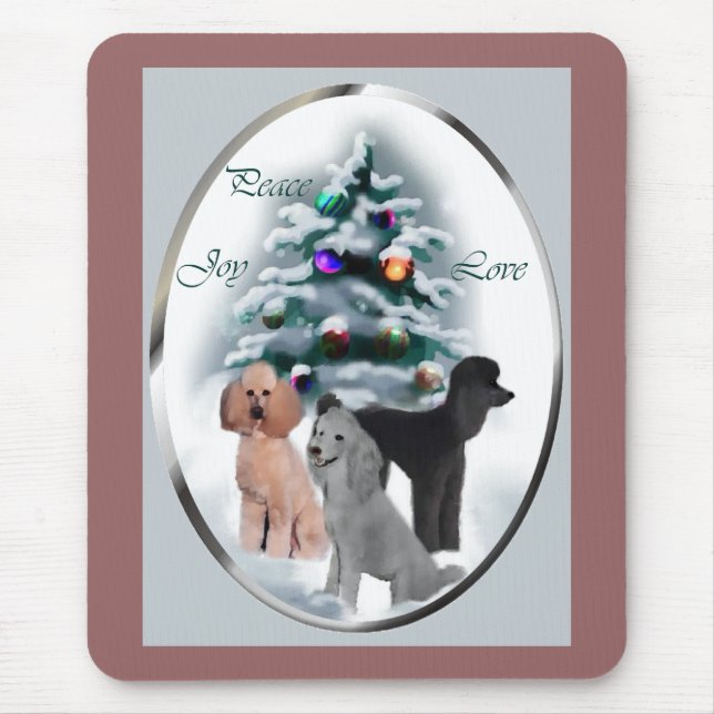 Poodle Christmas Gifts Mouse Pad (Front)