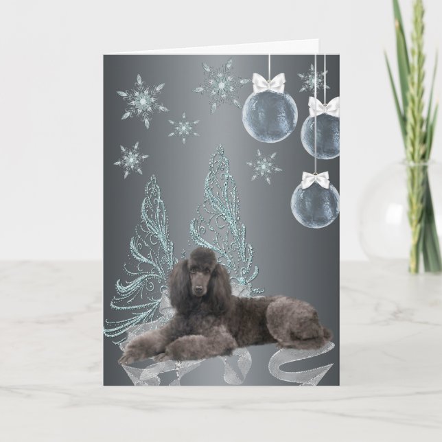 Poodle Christmas Holiday Card (Front)
