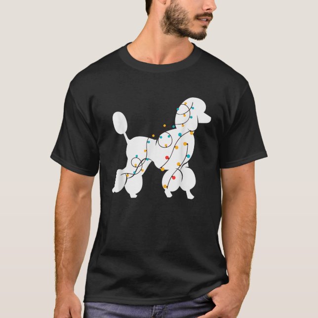 Poodle Christmas Lights Poodle Dog Ugly Sweater Xm (Front)