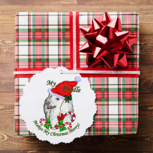 Poodle Christmas  Ornament Card