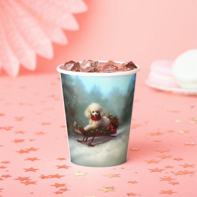 Poodle Christmas snow winter  Paper Cups (Insitu)
