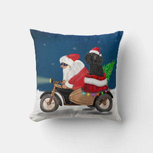 Poodle Christmas Throw Pillow