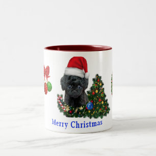Poodle Christmas Two-Tone Coffee Mug