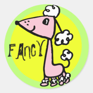 POODLE CLASSIC ROUND STICKER