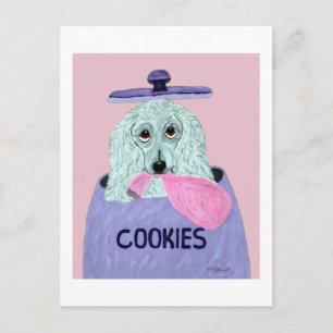 Poodle Cookie Thief Postcard