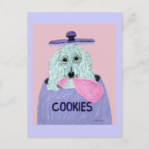 Poodle Cookie Thief Postcard