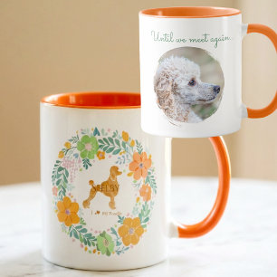 Poodle Custom Memorial Floral Mug with Photo