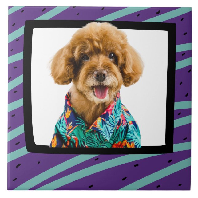 Poodle customised photo frame Ceramic Tile (Front)