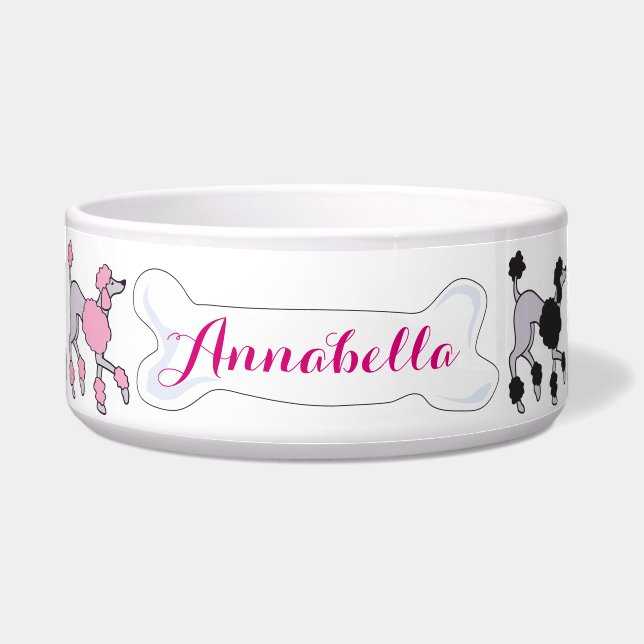 POODLE Customizable Name Dogfood Pet Bowl (Front)