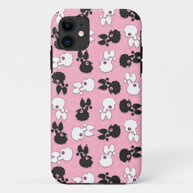 Poodle Cuties on Pink - Customize Case-Mate iPhone Case (Back)