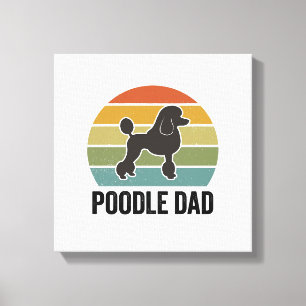 Poodle Dad Vintage Sunset Dog Lover Design_1 Canvas Print