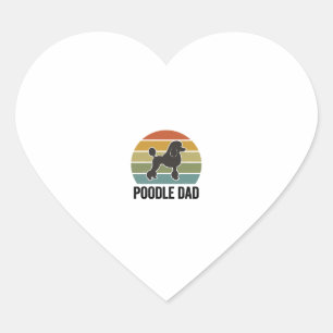 Poodle Dad Vintage Sunset Dog Lover Design_1 Heart Sticker