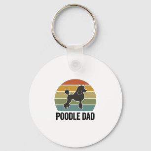 Poodle Dad Vintage Sunset Dog Lover Design_1 Keychain