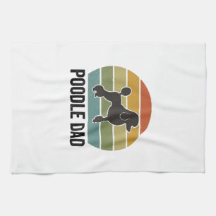 Poodle Dad Vintage Sunset Dog Lover Design_1 Kitchen Towel