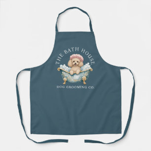 Poodle Deep Teal Dog Grooming Apron Deluxe