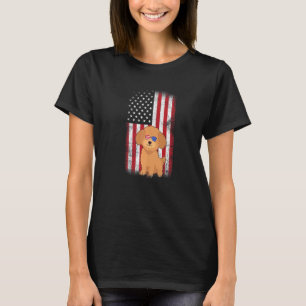 Poodle Dog American Flag Boys Girls Men Women Four T-Shirt