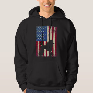 Poodle Dog American Flag Funny Dog Lover Gifts Hoodie