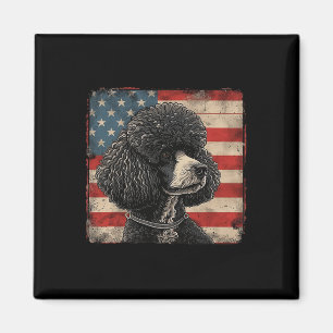 Poodle Dog American Patriot Independence Day Men B Magnet