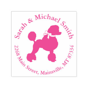 Poodle Dog Baby Shower Puppy Pink Girl Self-inking Stamp