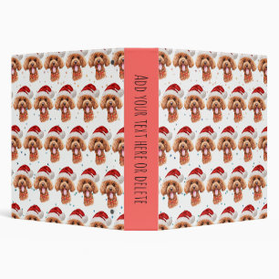 Poodle Dog Breed Christmas Stars Binder